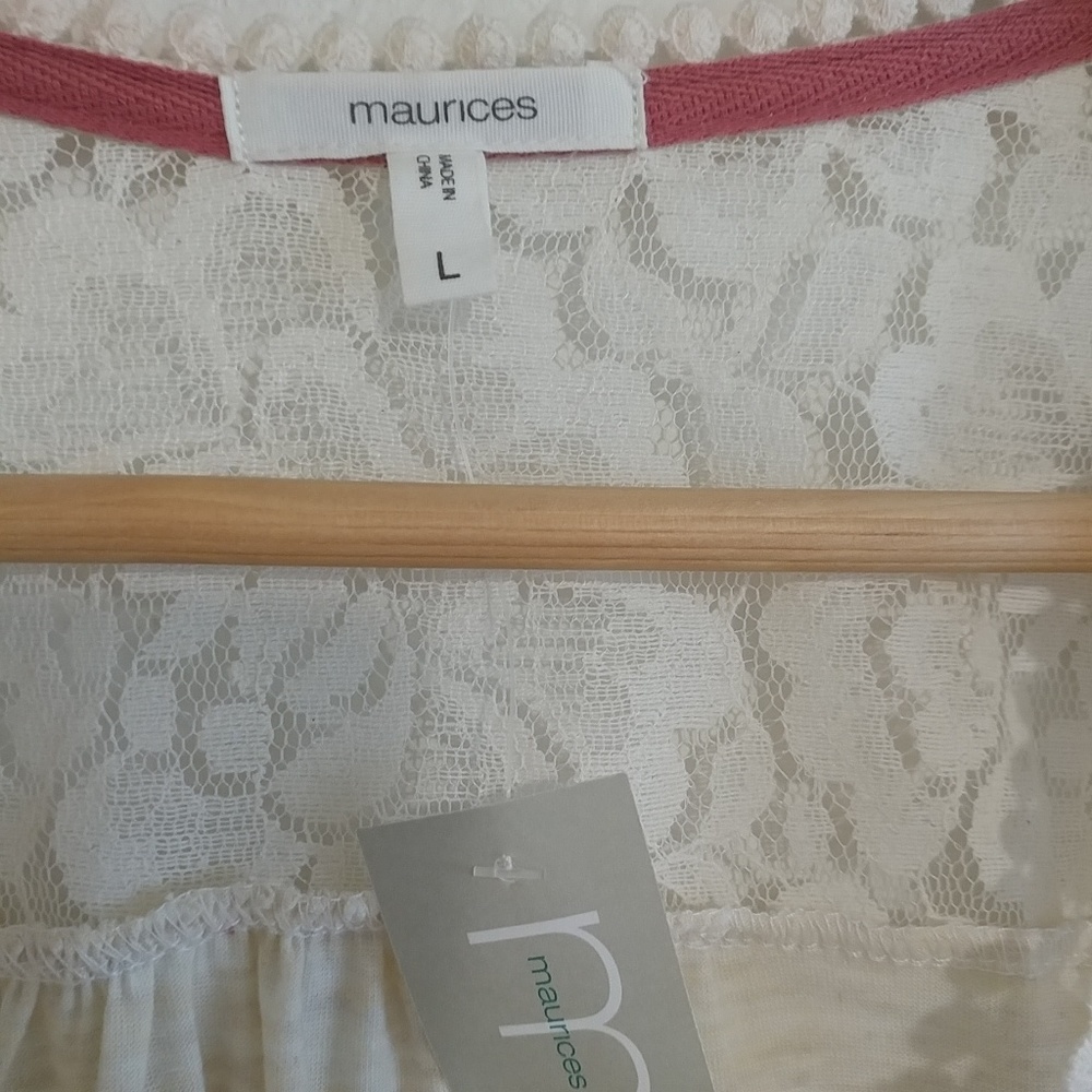 Cross front top lace crochet tassel tie deep v - Picture 7 of 7